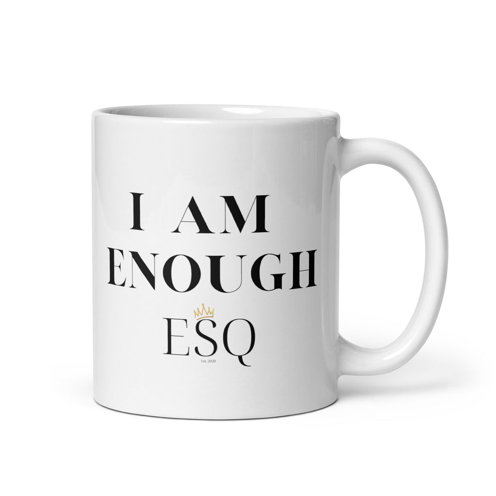 I AM ENOUGH White glossy mug